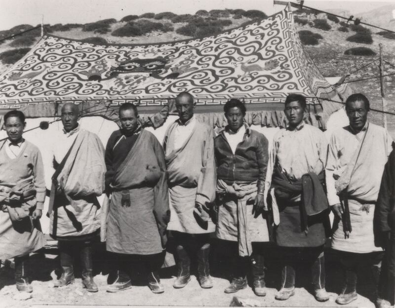 Tibetan guerrilla army leaders at Mustang, Nepal, where they were based from 1960-1974, seen in an undated photo.